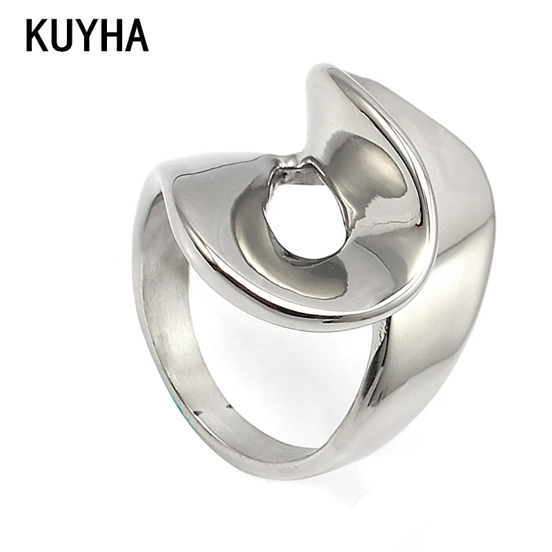 

Fashion Jewelry Ring Stainless Steel Metal Women Silver Ring Personalized Twisted Ring for Ladies Special Cool Cocktail Ring