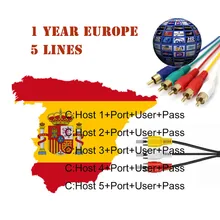 DVB-S/S2 Satellite Cccam lines European DE IT ES channels 1 Year 5 lines Clines for USB WIFI V8 Super Satellite TV Receiver
