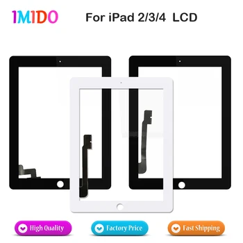 

High Quality LCD Digitzer For iPad 3 4 Touch Screen Outer Glass Sensor Parts For iPad 2 Touch Panel Replacement AAA+++