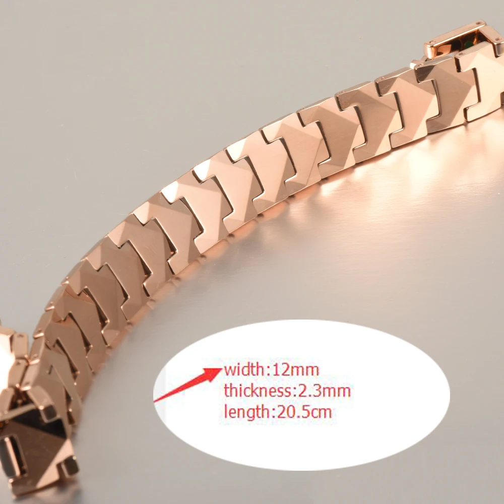 Вольфрамовые ювелирные изделия браслет для мужчин золото розовое золото цвет германий инфракрасный отрицательных ионов турмалин
