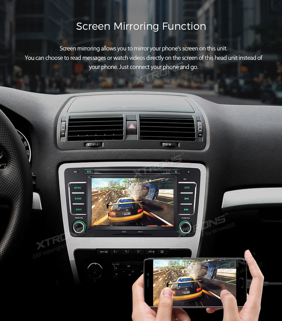 Cheap XTRONS 7" Android 8.1 2din Car Multimedia DVD Player for Skoda Octavia 2009-2013/Yeti 2008-2014 RCA GPS Navigation 10