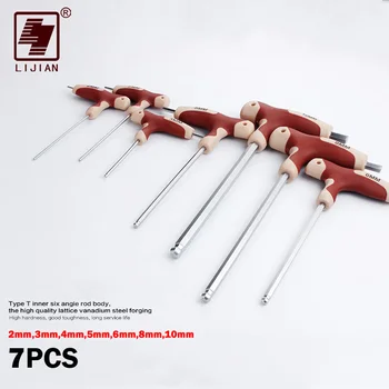 

LIJIAN t handle hex wrench T Type Handle Allen Key Metric 3mm 4mm 5mm 6mm T-handle Chave Hex Key Wrench Cpanner Nickel steel