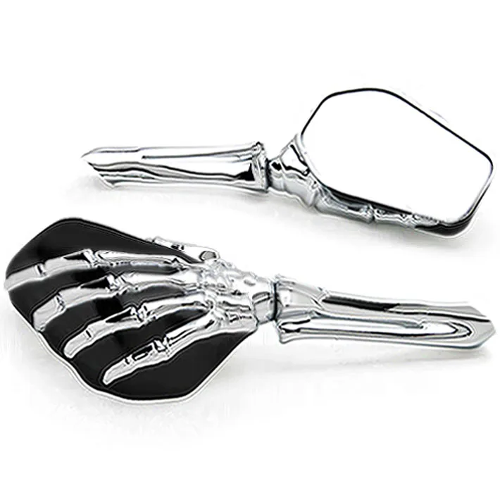 

Brand NEW Black/Chrome Custom Motorcycle Skeleton Mirrors For Harley Davidson Road Glide Black/Chrome Custom Ultra