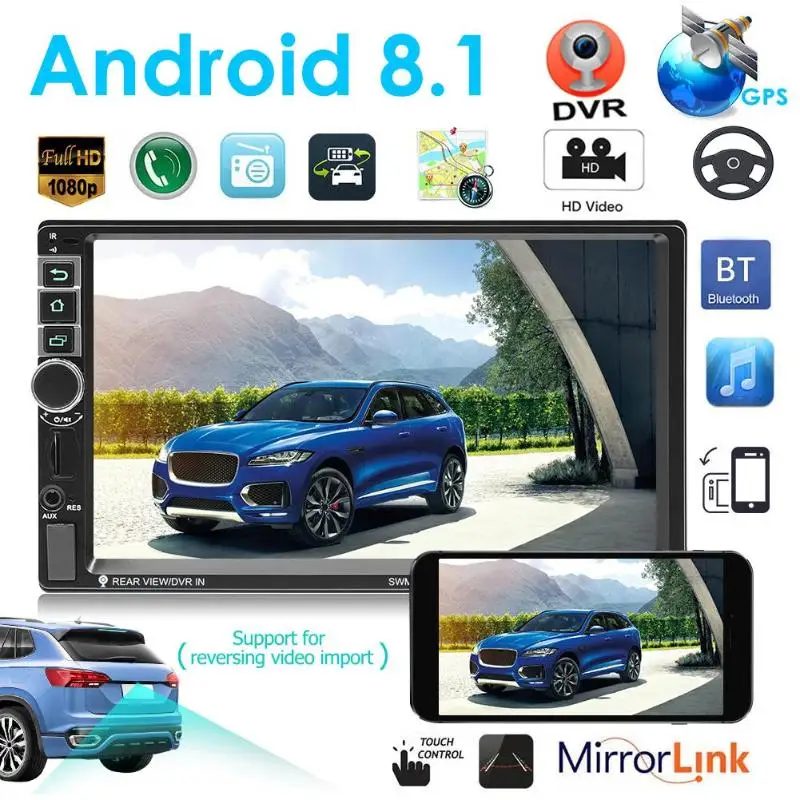 

Upgrade 7-inch HD Bluetooth MP5 Player Vehicle General GPS Navigation Integration Android 8.1 Reversing Image Video Input