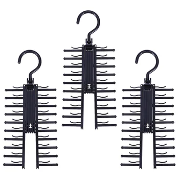 

3pcs Creative Multifunctional Tie Hanger Neckties Hanging Rack Multi Hooks Belt Scarf Holder Multi Hook Hanger