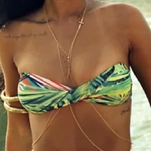 Fashion Summer Beach Cross Layered Body Chain Sexy Gold Silver Exquisite Body Jewelry for Women fashion cross pendant multi layered decussate body chain for women