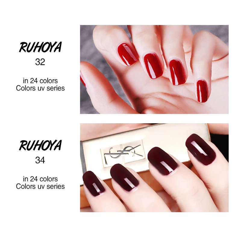 Ruhoya ногтей Книги по искусству гель для Лаки Красочный DIY Дизайн лак эмаль