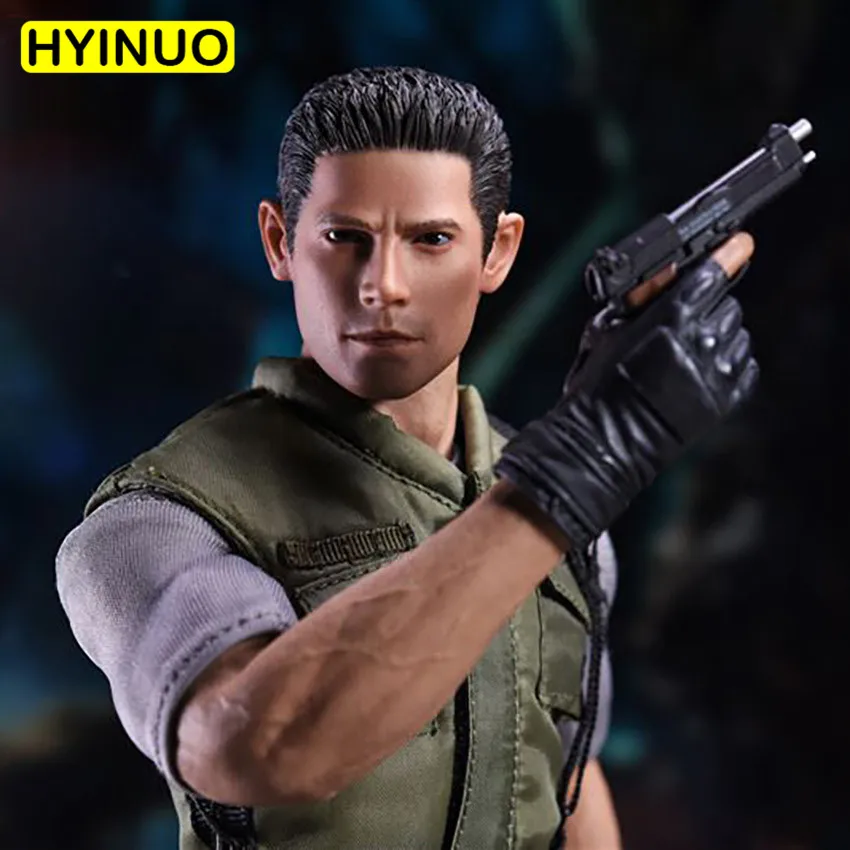 

1/6 Scale Resident Evil Chris Redfield Biochemical Police Suit Action Figure Set Sculpt Model 12' Full Set Action Figure Dolls