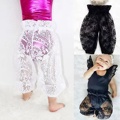 Коллекция года, штанишки для малышей летние модные кружевные штаны для маленьких девочек длинные штаны для отдыха возраст от 0 до 24 месяцев