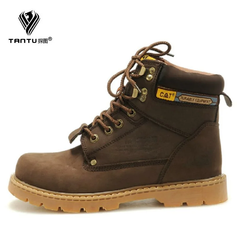 

TANTU Hot British Style Martin Boots Men Sneakers Hight Quality Leather Ankle Work Boots Men Winter Snow Boots Mens Casual Shoes