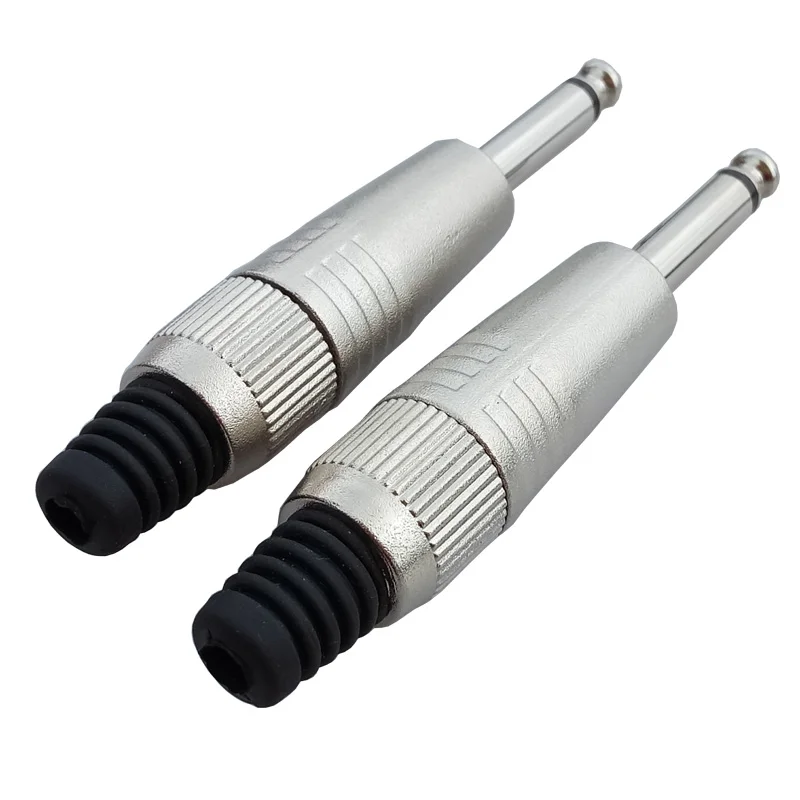 6.35mm Mono Phone Plug Sophomore Core Mono Jack 14 Inch 2 Poles Male Plug Amplifier Microphone Cable Connector (1)