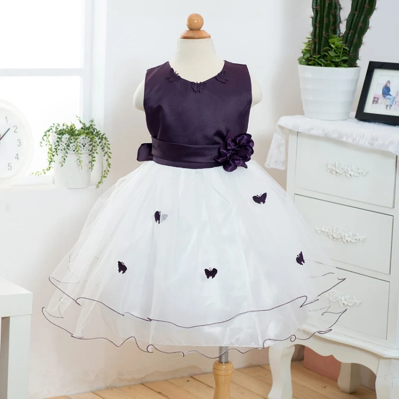 

Girls Clothes Wedding Party Back Bowknot Dress New Summer Kids Girls Kids Butterfly Tulle Tutu Dress