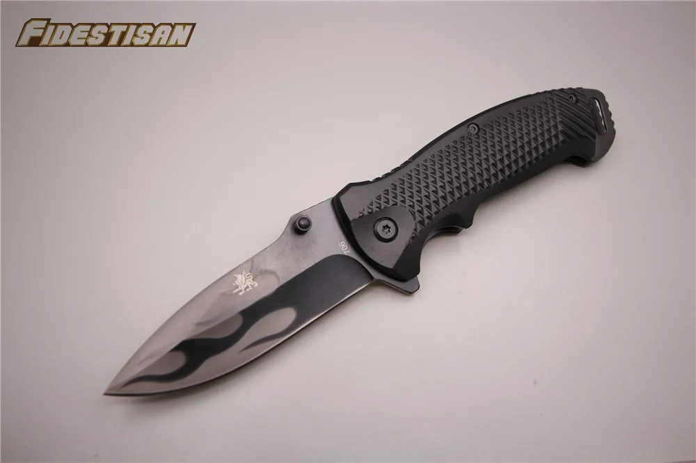 

black pocket aluminum handle folding small knife stainless steel outdoor camping hunting survival tactical knifes fidestisan