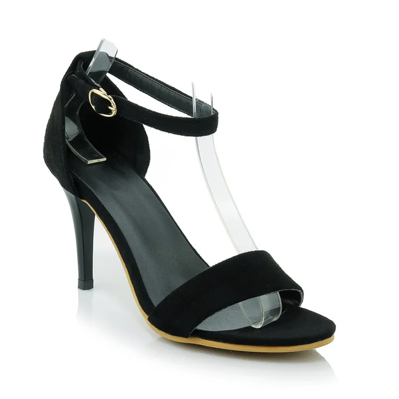 Летние туфли белого цвета; красивые босоножки на высоком каблуке; Свадебная обувь; элегантная обувь в этническом стиле; Профессиональные босоножки маленького размера; большие размеры - Цвет: black