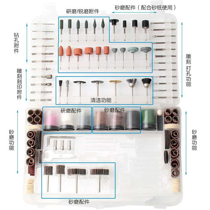 Набор роторных инструментов, электрический инструмент Dremel, аксессуары для шлифовки, полировки, резки, абразивные инструменты, наборы