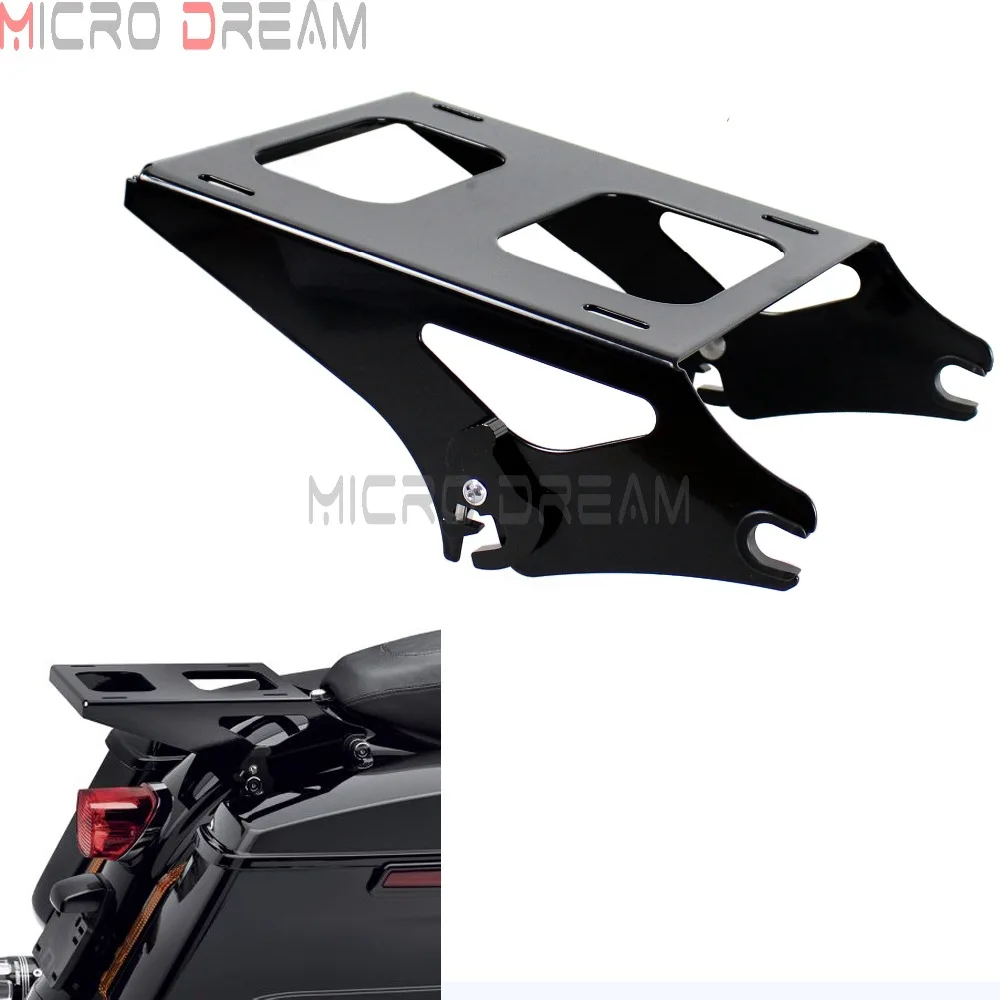 Motorcycle Black Two Up Tour Pack Detachable Rear Luggage Rack For