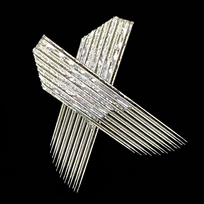 100 Pcs 2 Rows 15 Bevel Pin Permanent Eyebrow Makeup Needle Blades For Microblading Manual Pen 3d Embroidery Double Line Blades Blades For Microblading Needle Blademakeup Needles Aliexpress