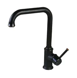 Black Oil Rubbed Bronze Single Hole Single Lever Handle Swivel Spout Kitchen Sink Faucet Cold & Hot Mixer Tap asf091
