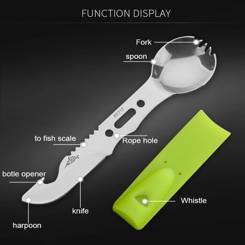 Новинка, многофункциональные дорожные наборы, вилка, EDC инструмент, ложка для кемпинга, открывалка для бутылок, складная ложка, вилка, нож, дорожный набор