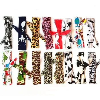 

500pcs/lot Baby Girl Cotton Printing Rabbit Ear Camouflage Leopard Headband Newborn Baby Headband
