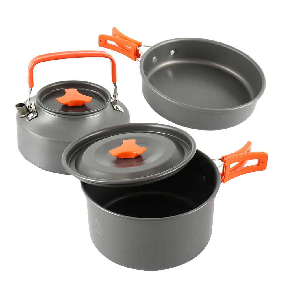 

outdoor pot kettle camping cookware Aluminum foldable tableware trekking picnic camping cooking set picnic equipment
