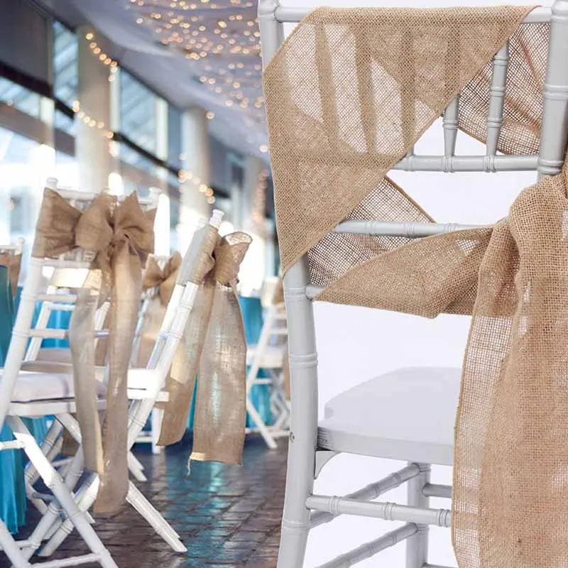 

10m burlap roll diy Table Runner Chair Sash table centerpiece ribbon Country rustic Wedding Bridal Shower Christmas Decoration