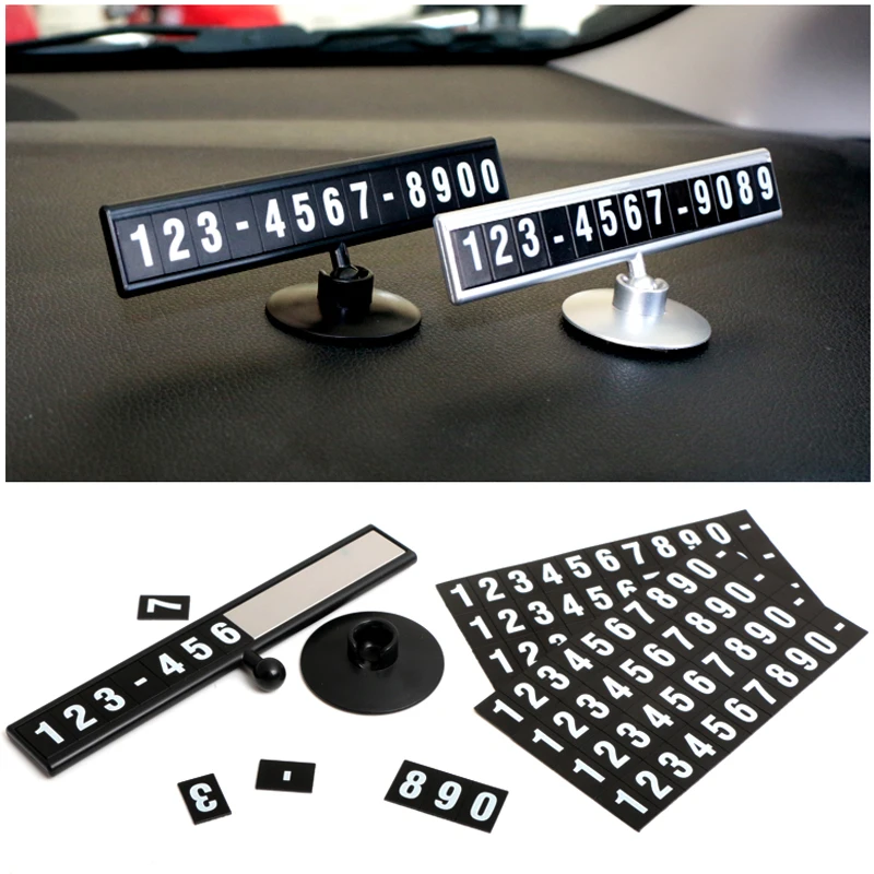 

Temporary Car Parking Card Rotatable Night Luminous 3M Glue Phone Number Card Car Styling Telephone Number Card Sticker