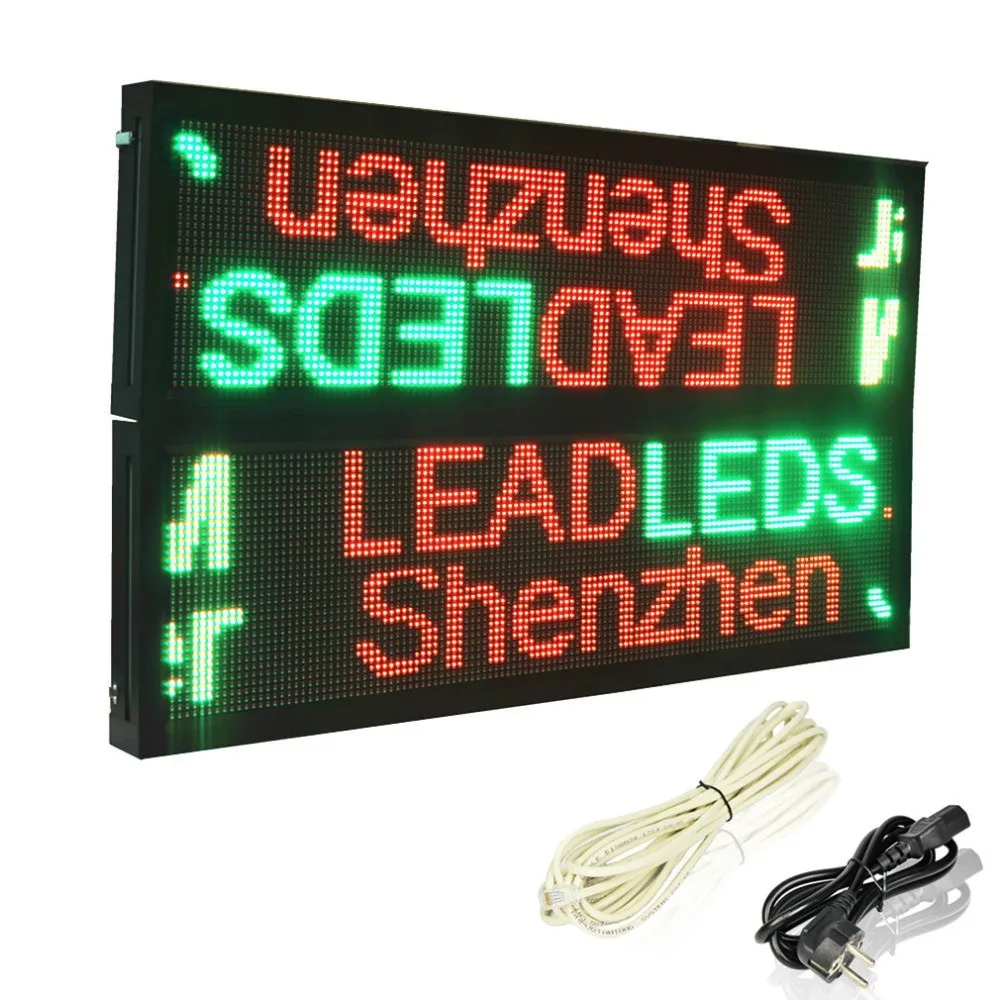 P10 Водонепроницаемый открытый двухсторонний полноцветный RGB LED Дисплей Доска информации 32*64 пикселей