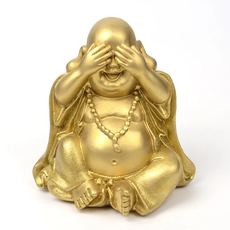 Китайский полимерный материал Maitreya Будда Улыбка Рот часто открывающаяся статуя