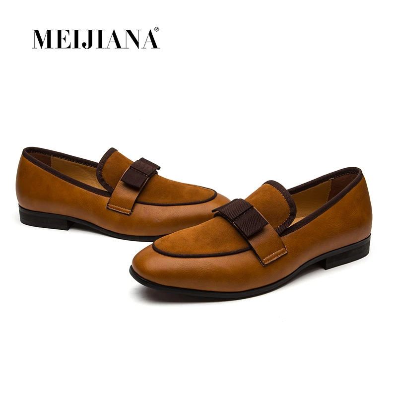 Men Wedding Party Dress Shoes Men's Banquet Loafers Genuine Patent Leather And Suede Leather Patchwork With Bow Tie Men Wedding Party Dress Shoes Men's Banquet Loafers Genuine Patent Leather And Suede Leather Patchwork With Bow Tie