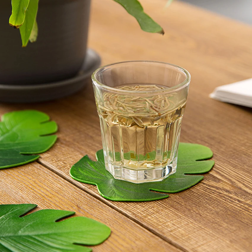 محاكاة ورقة كوستر قابل للغسل إيفا المشروبات عدم الانزلاق العزل سادة الزخرفية طاولة طعام شريط سطح المكتب كأس القدح الساخن حامل مشروبات