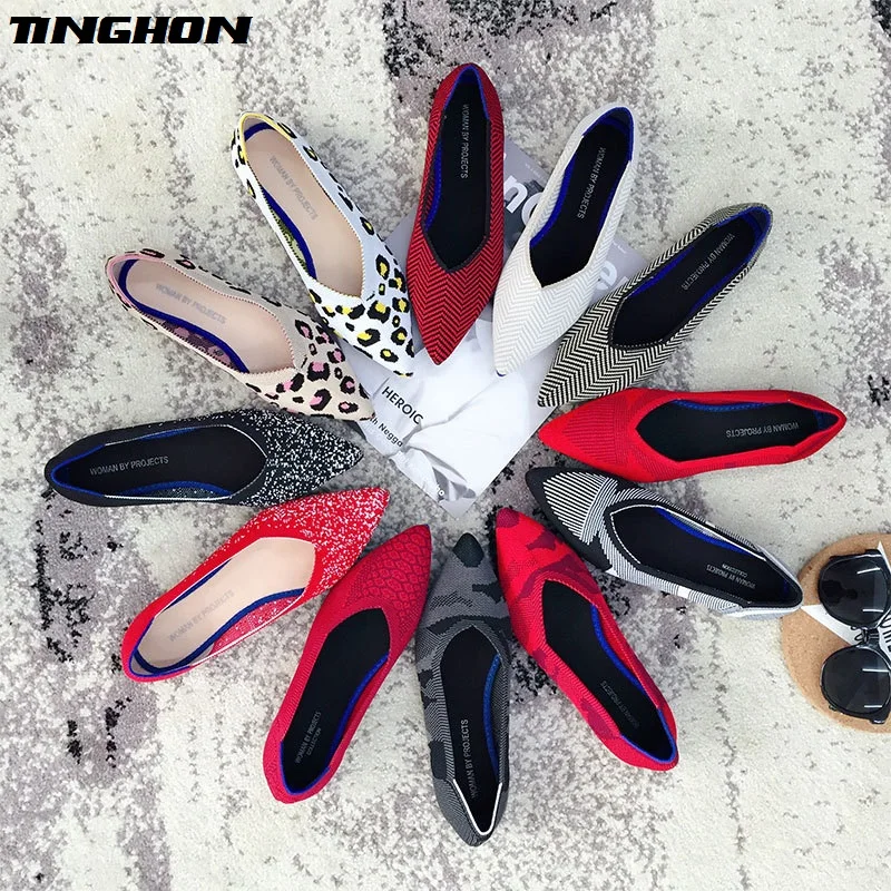 

TINGHON 31Colors Fashion Women Slip On Flat Loafers Pointed Toe Shallow Ballet Flats Shoes Casual Flat Shoes Ballerina Flats