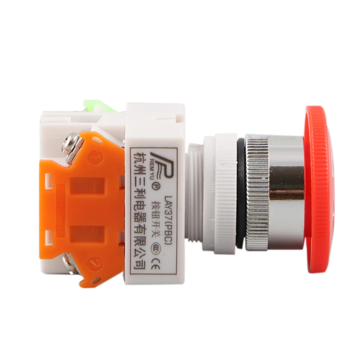 Self Locking Emergency Stop Push Button Switch AC 660V 10A Red Mushroom Cap 1NO 1NC DPST Switches