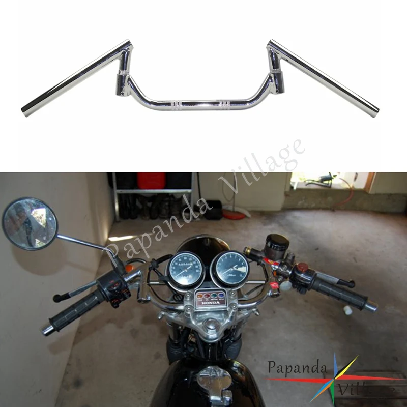 

Motorcycle Universal Chrome 7/8" Euro Style Handlebars 22mm Handle Bar for Harley Dyna Softail Sportster Chopper Cafe Racer