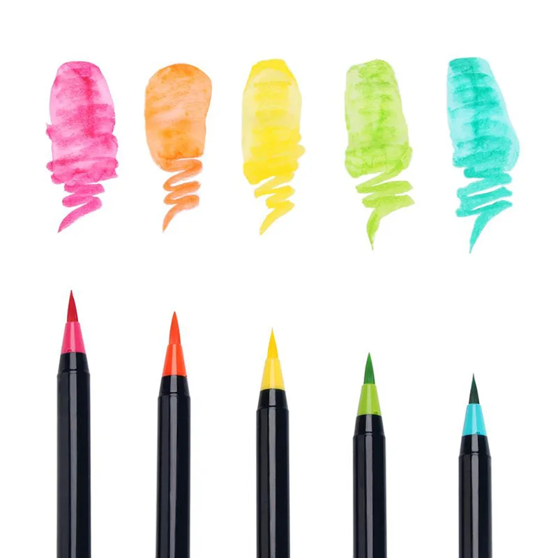 20 цветов акварельные кисти ручки художественные маркеры ручки для рисования раскраски манга каллиграфия школьные принадлежности канцелярские принадлежности