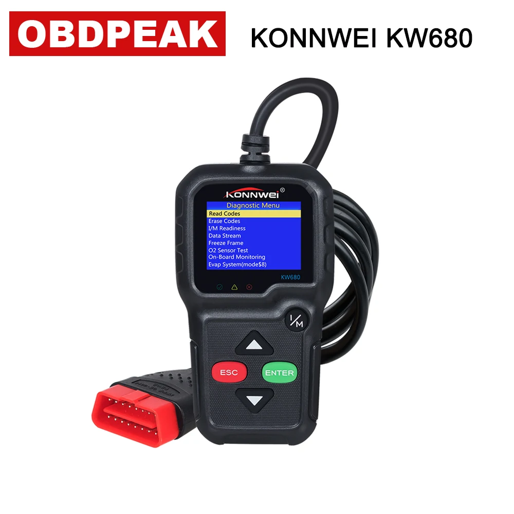 

KONNWEI KW680 Car Diagnostic Tool Full OBD2 Function Multi-language OBD 2 Autoscanner Reader Automotive Scanner