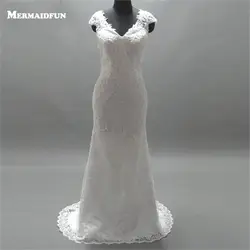 2019 реальные фотографии Русалка Плюс размеры кружево Свадебные платья новое поступление свадебное платье Vestido De Novia