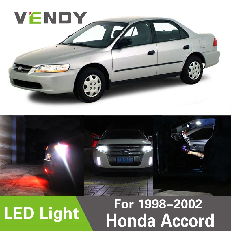 

VENDY 1pcs LED Light For 1998-2002 Honda Accord For Reverse Brake Parking Clearance License Plate Dome Map Trunk Door Bulb Lamps