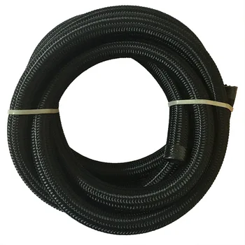 

5 Meter Nylon / Cotton Over Braided Fuel Oil Hose Pipe AN 10 Tubing Light Weight Oil Hose Line Black Hose End Adapter Pipe