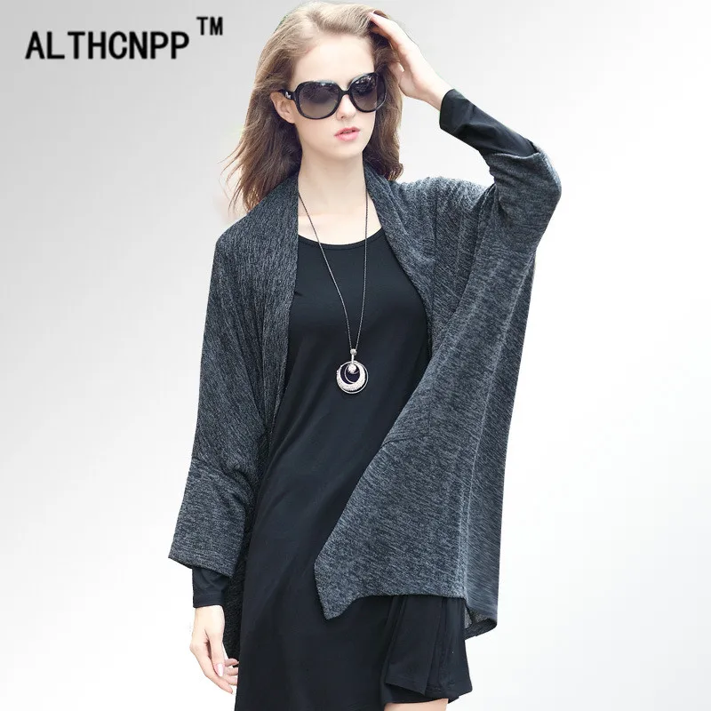 New 2018 Women Wrap Shawl Cardigan Long Sleeve Loose Asymmetric Hem