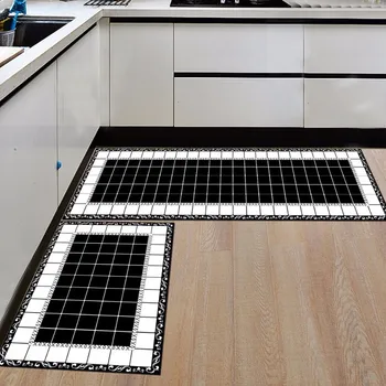 

Brief Geometric 3D Doormat Plaid Kitchen Rugs Bathroom Non-slip Mats Living Room Bedroom Carpet Home Decor tapete porta batom