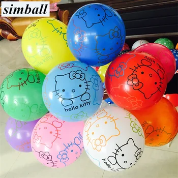 

20pcs/lot 12inch Hello Kitty Balloon Inflatable Full Printed Latex Balloons Happy Birthday Party Balloons Wedding Decor Supplies