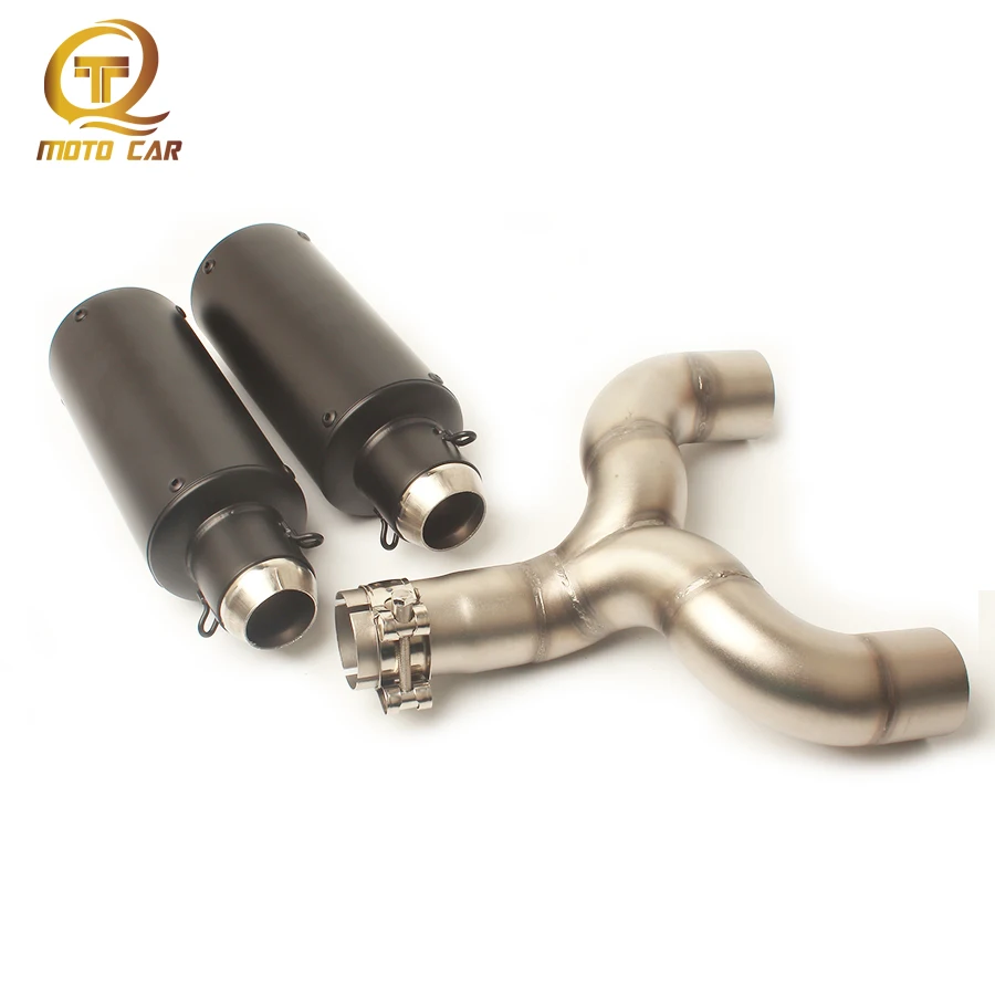 Escape de la motocicleta adaptador de conexión de tubería DB asesino medio tubo de Escape Moto silenciador 51 MM para Benelli 600 sistema de Escape completo partes