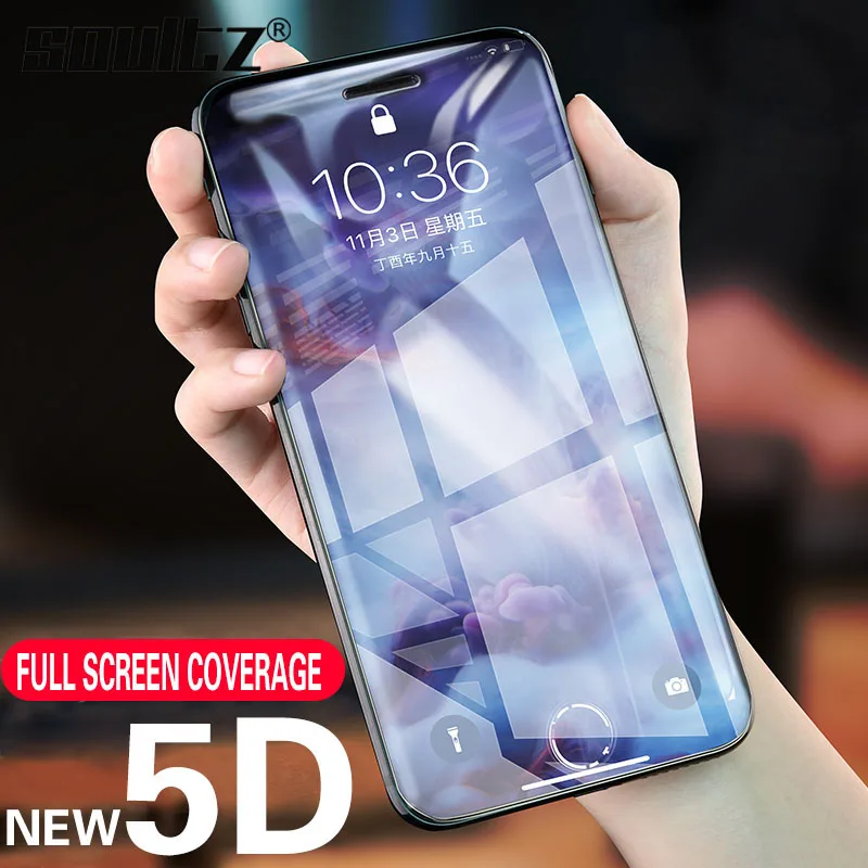 Soultz 5D защитное стекло на айфон 7 6 6s 8 все Стекло полный Экран протектор для iPhone