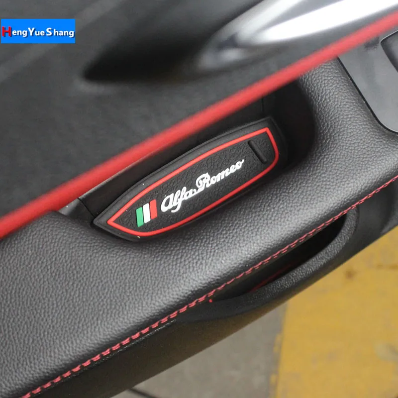 

12pcs CAR Door Groove Mat Pad Latex Anti-Slip Cushion Stickers For Alfa Romeo Giulia Internal Dedicated Car Styling accessories