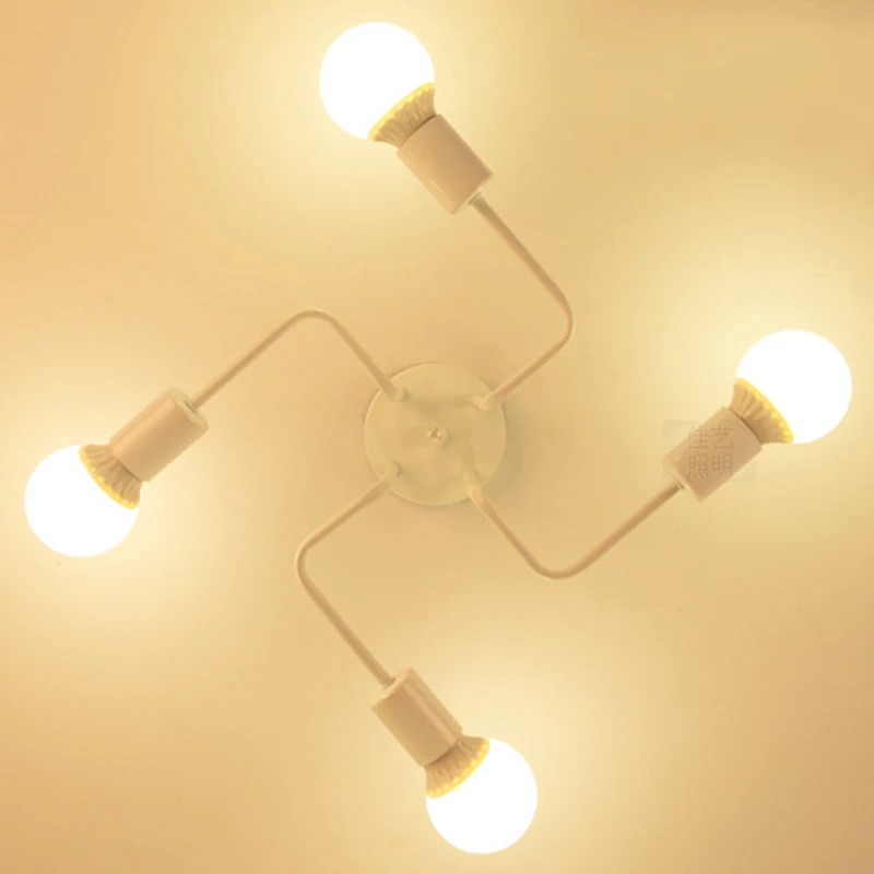 Günstige Kunst Spinne Decke Lampe Retro Edison birne Vintage Loft holz decke lichter Moderne LED Hause Wohnzimmer Dekor Leuchten