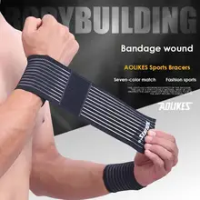 Спорт полиэстер эластичный бинт рук тренажерный спортивный браслет напульсник обёрточная бумага фитнес теннис Polsini Пот Группа Munhequeira