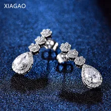 XIAGAO Luxury Wedding Jewelry Shinning Long Dangle Earrings for Women with Stone Crystal Fashion Jewelry Oorbellen Brinco XGE800