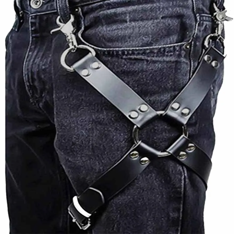 

Punk Gothic Lingerie Belt Sexy PU Leather Garter Female Erotic Restrints Harness Leg Bandage Suspenders Belts