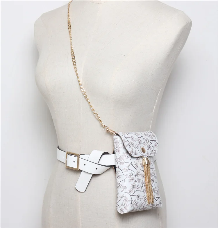 

Vintage Style Floral Print Women Waist Bag Detachable Woman Fanny Pack Ladies Belt Bag Phone Bag Money Bag FP09